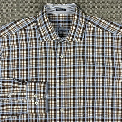 Bugatchi UOMO Men's Shirt L Long Sleeve Plaid Classic 100% Cotton Embroidery New - Image 1 of 4