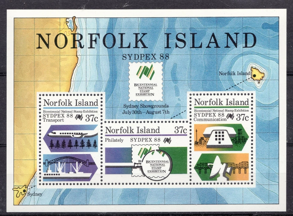 Sc# 439a - Norfolk Island - SYDPEX Stamp on Stamp -  MNH - VF - superfleas  cv$7 - Image 1 of 1