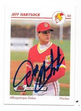JEFF HARTSOCK 1991 LINE DRIVE AUTOGRAPHED SIGNED # 8 ALBUQUERQUE DUKES DODGERS  