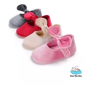 Wedding Party Newborn Shoes Velvet Vintage Newborn Baby Princess Dress Shoes - Picture 1 of 14