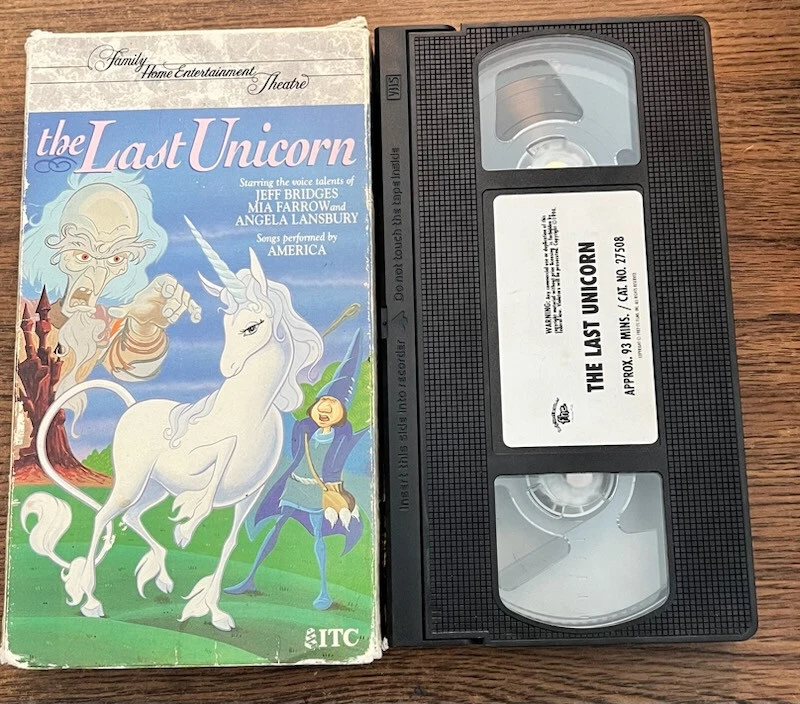 1982 Rare "The Last Unicorn" VHS Jeff Bridges, Mia Farrow, Angela Lansbury - Image 1 of 1
