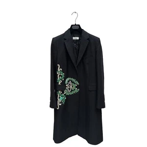 Abrigo Dries Van Noten SS 2010 Negro Lana Algodón Joyería Talla 36 se adapta a XS a S - Imagen 1 de 9