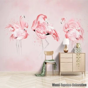 Vlies Fototapete Wandtapete Wandbilder Handgemalte Aquarell Flamingo 9501 - Picture 1 of 3