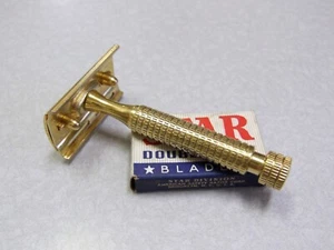 Vintage 1940s Gold STAR Double Edge Safety Razor - Picture 1 of 4