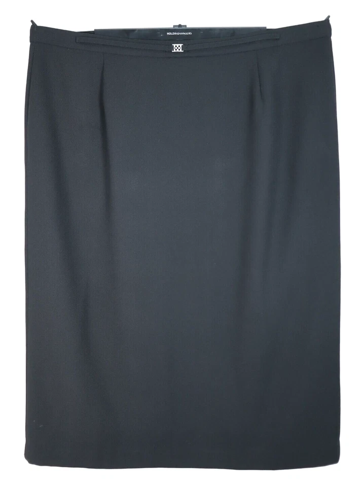 Falda lápiz larga forrada negra lisa talla 22W Plus de poliéster KAREN SCOTT para mujer Foto 1 de 4