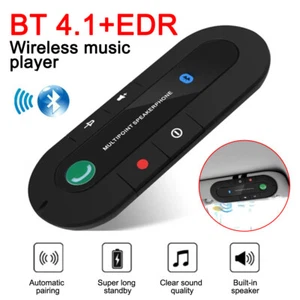 Altavoz inalámbrico Bluetooth para automóvil teléfono manos libres MP3 kit parasol clip unidad - Imagen 1 de 17