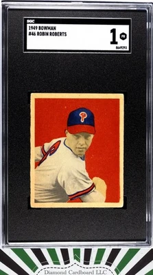 1949 Bowman #46 Robin Roberts SGC 1 [TOP EYE APPEAL] HOF RC - Image 1 of 2