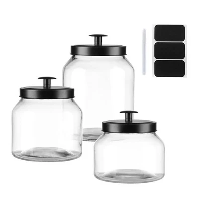 Clear Glass Kitchen Canister Set, Cookie Jar, Food Storage Container, Bathroo... - Image 1 of 4
