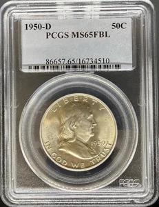 1950-D FRANKLIN HALF MS65FBL PCGS (PA#16734510) - Picture 1 of 2