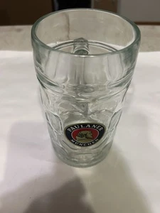 PAULANER MUNCHEN 1 Liter Dimpled German Munich Beer Stein Glass Mug Oktoberfest - Picture 1 of 5