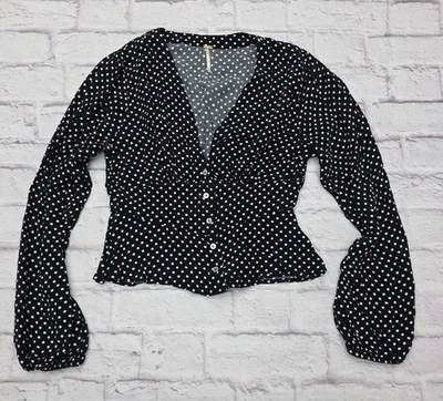 Blusa Free People Love Street Talla Pequeña Lunares Botón Top OB846496 Foto 1 de 4