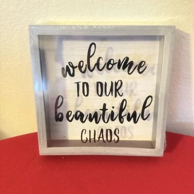 Shadow Box Home Decor Picture Frame "Welcome to Our Beautiful Chaos" 6" x 6" - Image 1 of 3
