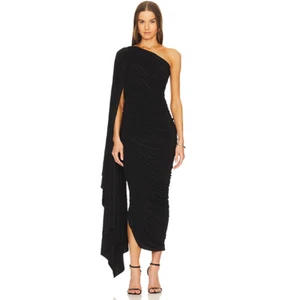 Norma Kamali Diana Kleid mit Ärmel in Schwarz - Neu mit Etikett Größe S - Bild 1 von 5