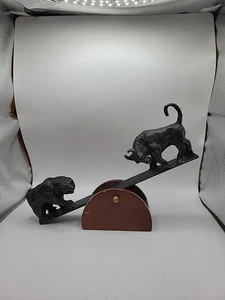 See-saw Stock Market Bull And Bear Sculpture - Picture 1 of 4