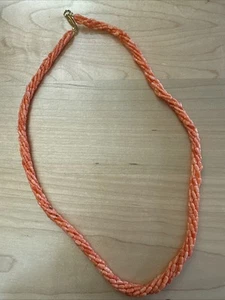 Antike Engelshautkoralle Samen Perlen Halskette sechs Strang 24" blass lachs natürlich - Bild 1 von 4