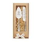 Mud Pie Boxed Wedding Cake Server Set Silver 9" - Server & Knife 2-Piece