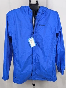 Columbia Omni-Tech wasserdichte Regen Wind Kapuze Full Zip blaue Jacke Jungen XL - Bild 1 von 12