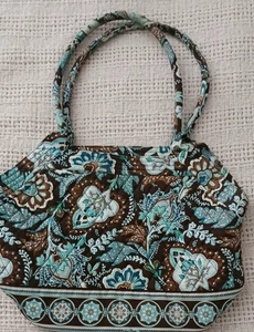 Vera Bradley SCHULTER/OBERER GRIFF JAVA BLAU GESTEPPT REISSVERSCHLUSS - Bild 1 von 7