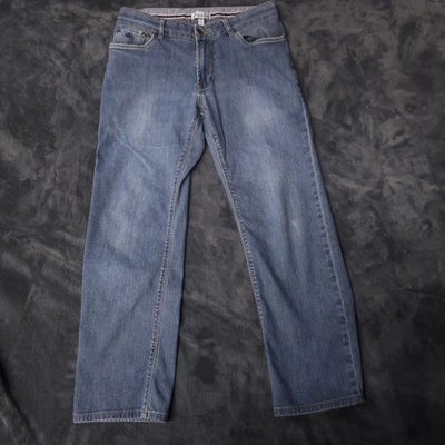 Jeans masculino Peter Millar Crown tamanho 32 perna reta lavagem leve - Imagem 1 de 4