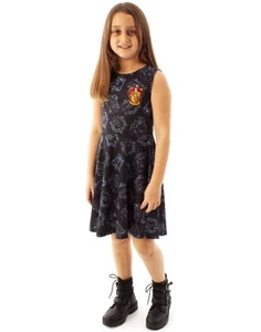 Harry Potter Negro Hogwarts Casas Sin Mangas Vestido Skater Niñas - Imagen 1 de 8