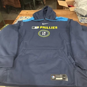 PHILADELPHIA PHILLIES NIKE Player Issued CITY EDITION HOODIE NAVY L #2 H BADER - Picture 1 of 8