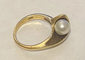 ❧14k Yellow Gold Pearl Ring 4.4 Grams Size 5 - Unique ☚☚☚☚☚LoOoOoK!🌸 - Picture 1 of 10