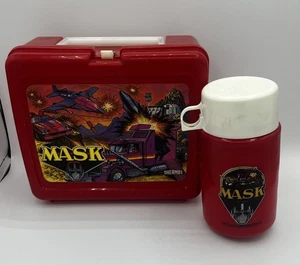Vtg MASK Lunch Box + Thermos Set Aladdin 1985 Complete - Picture 1 of 4