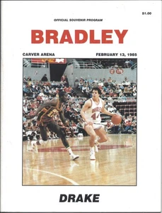 1985 2/13 Basketball Programm Drake Bulldogs v Bradley Braves Len Bertolini - Bild 1 von 1