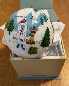 Pier One 2019 Li Bien Decorazione Natalizia Dipinta A Mano Cani Sci Boxato - Foto 1 di 15