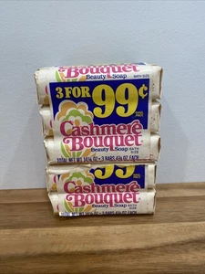 Vtg Cashmere Bouquet Classic Fragrance Beauty Bar Soap 5 Bars Total 4.75 oz each - Picture 1 of 7