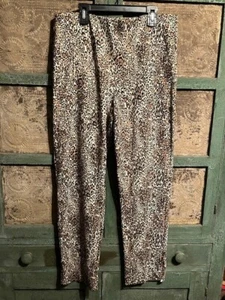 Chico's Sz 1.5R US 10 Ponte Pull-On CHEETA Print Ankle Pants Excellent condition - Picture 1 of 15