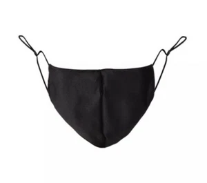 Black Silk Face Mask Adjustable Washable Elastic Adult Cloth US Seller Fast Ship - Picture 1 of 6
