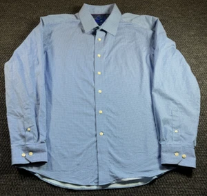 Egara Long Sleeve Button Down Men's XL Blue Geometric Slim Fit Non Iron Shirt - Picture 1 of 5