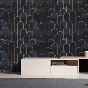 Black Gold Luxurious Peel and Stick Wallpaper Removable Contact Self Adhesive - Picture 1 of 6