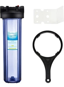 Geekpure 20-Inch Whole House Clear Water Filter Housing with Wrench Bracket-3/4" - Picture 1 of 7