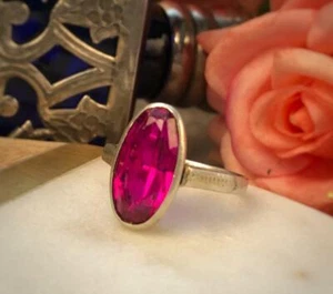 Vintage Silver Ruby Ring Hallmark Star 875 Jewelry Russian gems Sverdlovsk Women - Picture 1 of 10