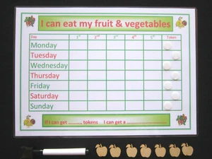 Puedo comer mis frutas y verduras tabla de 7 días TDAH Autismo SEN PECS Ayuda visual conductual - Imagen 1 de 4