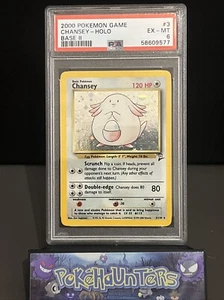 Pokemon Card Chansey 3/130 Base 2 Set Holo PSA 6 EX-MT Graded - Imagen 1 de 3