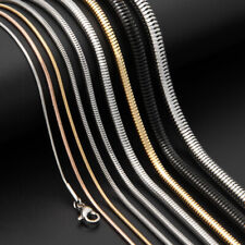 Edelstahl Schlangenkette Halskette Rund Silber Gold Rosegold Schwarz 0,9-5,0mm