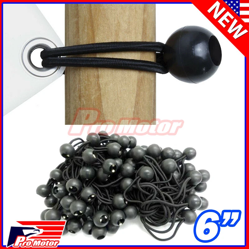 Bulk Lot 6" Ball Bungee Bungie Cord Tarp Tie Down Tight Strap Canopy Elastic
