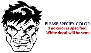 Hulk Gesicht lustige Grafik gestanzter Aufkleber Sticker Auto LKW Boot Fenster 6" - Bild 1 von 3