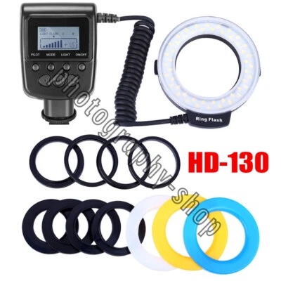 HD-130 HD130 Macro LED Ring Flash for Canon Nikon Canon Olympus Panasonic Camera - Image 1 of 4
