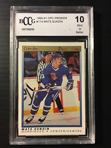 1990 O-Pee-Chee Premier OPC Mats Sundin RC Rookie BCCG 10 Mint