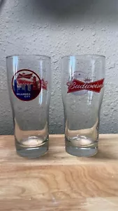 2 Nuevos, Dos Vasos de Cerveza Budweiser OKC Skyline 16 Oz Pinta Transparente, Oklahoma City - Imagen 1 de 3