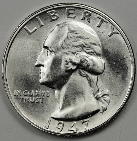 1947-s Washington Quarter.  Nice B.U.  86680  (Inventory A) Cover