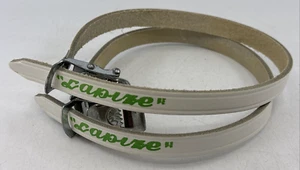 NOS Vintage Christope LAPIZE White Leather Toe Straps MADE in FRANCE - Picture 1 of 5
