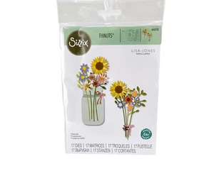 Sizzix Thinlits Summer Bouquet Die Cuts by Lisa Jones 666218 Flowers in Jar - Picture 1 of 6