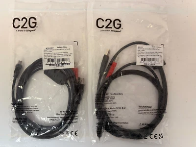 C2G LEGRAND 28107 6FT USB 2.0 ONE MINI-B MAE TO TWO A MALE Y-CABLE NEW QTY 2 - Image 1 of 4