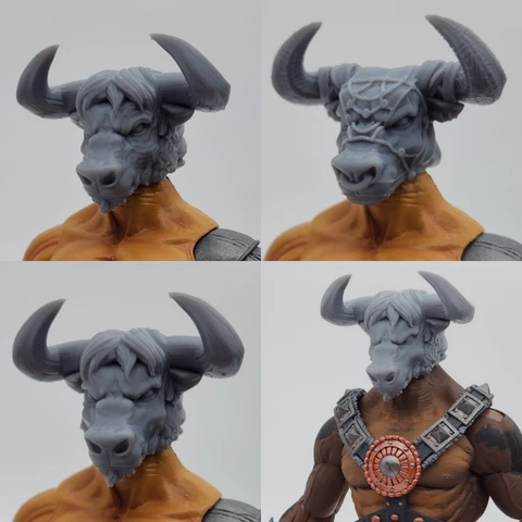 Custom 3d Printed Minotaur headsculpt for mythic legions 1/12scale Action Figure Cover