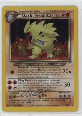 Dark Tyranitar Holo Pokemon Neo Destiny #11 2002 - Image 1 of 2